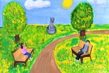 Антоненкова Мария, 11 лет, В парке, б., гуашь, р.п. Старая Майна, Ульяновская обл., препод. Скиба И.П.