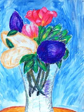 Сашина Александра, 11 лет, Букет, б., смеш. тех., г. Волгоград