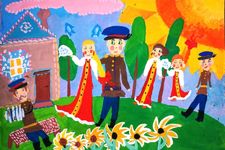 Викленко Екатерина, 9 лет, Казаки гуляют, б,, гуашь, МОУ ДОД ДШИ , г. Волгодонск