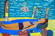 Карпенко Амелия, 12 лет, На пляже, б.., гуашь, ДХШ№1, г. Уфа, преп. Фуфаева  А.А.