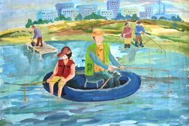 Аникеева Ольга, 12 лет, На заливе, б., гуашь, ДХШ, г. Волгодонск