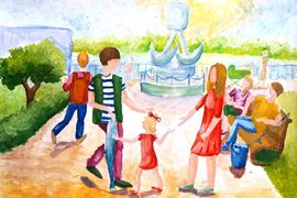 Бутузова Ольга, 12 лет, Большой улов, б., гуашь, ДШИ им. Максаковой, г. Астрахань