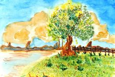 Косвинцева Алиса, 13 лет, Путешествие по России, б., акварель, УДШИ №6, г. Ульяновск, преп. Суркова Е.А.