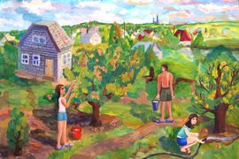 Зуева Анна, 13 лет, Сбор урожая, б., гуашь, ДХШ №2, г. Волгоград