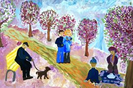 Иванова Анастасия, 12 лет, На прогулке, б., гуашь, ДХШ №3, г. Пенза