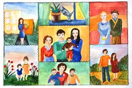 Каплина Таисия, 13 лет, Моя семья, б., гуашь, ДХШ №2, г. Липецк