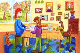 Каширская Кристина, 11 лет, Память, б., гуашь, ГДШИ, п. Городище, Волгоградская обл.