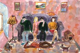 Копеин Роман, 14 лет, Моя семья, б., гуашь, ДШИ №5, г. Дзержинск, Нижегородская обл.