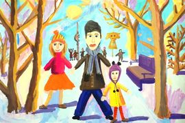 Котова Олеся, 7 лет, Моя семья, б., гуашь, г. Самара