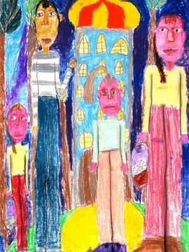 Кубанцева Мария, 7 лет, Моя семья, б., пастель, ВОДХГ, г. Волгоград
