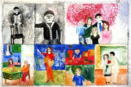 Кузмичёва Лада, 11 лет, Прошлое и настоящее моей семьи, б., гуашь, ДХШ №2, г. Липецк