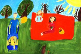 Куликова Ирина, 7 лет, Дружная семья, б.,гуашь, ДШИ, р.п. Светлый Яр