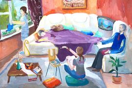 Лукьянец Яна, 12 лет, Выходной с семьёй, б., гуашь, ДХШ №3, г. Пенза