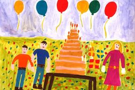 Никишин Иван, 9 лет, Праздник, б., гуашь,  ДХШ №3, г. Пенза