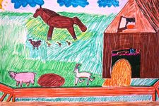Крючихин Илья, 9 лет, Жизнь в деревне, б., смеш. тех., ЧИШ, г. Волгоград, преп. Орлова М.Г.