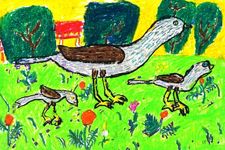 Кубанцева Ольга, 7 лет, Птицы, б., пастель, ВОДХГ, г. Волгоград, преп. Скорова А.Н.