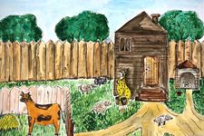 Леонтьева Татьяна, 10 лет, Баба Женя, б., смеш. техн., ДХШ №3, г. Волгоград, преп. Березницкая О.В.