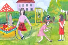 Мержоева Елизавета, 8 лет, На детской площадке, б., смеш. тех., г. Вязники, преп. Горохова И.Г.