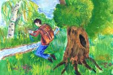 Михина Мария, 12 лет, У родника, б., смеш. тех., МОУ ДОД ДХШ №2, г. Липецк, преп. Маркина В.А.