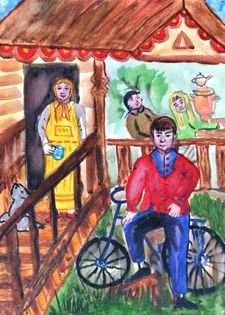 Носов Алексей, 12 лет, Летом на даче, б., акварель, ДШИ №5, г. Дзержинск, преп. Белосельская В.А.
