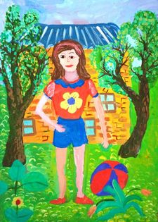 Плескунова Светлана, 10 лет, Дом моей бабушки, б., гуашь, ДШИ, г. Новошахтинск