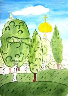 Саранов Владимир, 13 лет, Россия - моя Родина, б., гуашь, Дши Октябрьского района, п.г.т. Октябрьский, преп. Саранова Л.А.