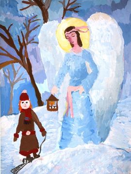 Салина Ангелина, 10 лет, Рождество, б., гуашь, ДХШ №3, г. Пенза