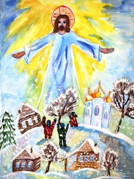 Севастьянова Юлия, 11 лет, Светлый праздник, б., смеш. тех., ДШИ №7, г. Дзержинск