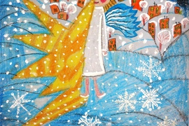Сатлер Алина, 9 лет, Звезда-ангел, тон. б., смеш. тех., ДШИ, с. Лузино, Омская обл.