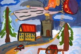Шутов Артем, 10 лет, Ангел прилетел, б., гуашь, ДХШ №3, г. Пенза