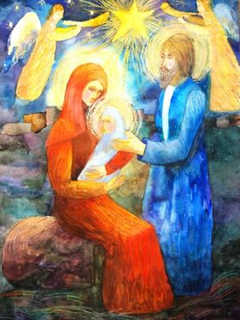 Катаман Анна, 12 лет, Рождество, б., смеш. тех., ДШИ, с. Лузино, Омская обл.