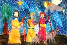 Козадой Ксения, 11 лет, Рождественская звезда, б., пастель, ДШИ, г. Называевск, Омская обл.