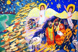 Командыкова Валерия, 12 лет, О тебе радуемся, б., гуашь, ДШИ, р. п. Таврическое, Омская обл.