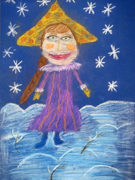 Нефедова Екатерина, 7 лет, Снегурочка, тон. б., пастель, ДШИ, г. Новошахтинск, Ростовская обл.