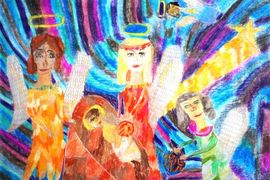 Панова Татьяна, 11 лет, Рождение Ииисуса, б., пастель, ДШИ, г. Называевск, Омская обл.