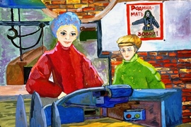 Козлова Анастасия, 12 лет, Куем Победу!, б., гуашь, ДХШ им. А.А. Бузовкина, г. Серпухов, Московская обл.