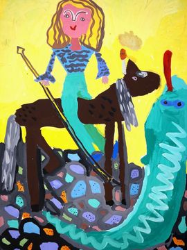 Лат Елизавета, 5 лет, Георгий Победоносец, б., гуашь, ВОДХГ, г.Волгоград