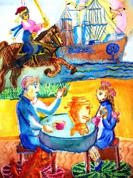 Маврина Мария, 10 лет, Мой дедушка - атаман, б., смеш.техн., СДШИ, г. Серафимович