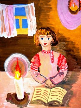 Плетенева Анастасия, 14 лет, В тишине... б., гуашь, ДХШ, р.п. Нововаршавка, Омская обл.
