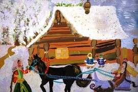 Просвирова Екатерина, 11 лет, Выезд, тон.б., гуашь, ВОДХГ, г.Волгоград