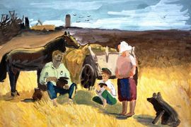 Пшеничный Кирилл, 14 лет, Семья деда, б., акварель, ДХШ №2, г. Липецк