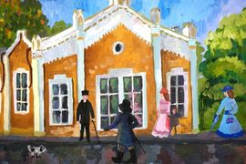 Просвирова Екатерина, 11 лет, Выезд, тон.б., гуашь, ВОДХГ, г.Волгоград
