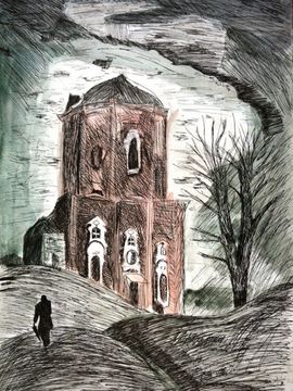 Свиридов Андрей, 13 лет, Прогулка в старом парке, б., смеш. тех., ДХШ №2, г. Липецк