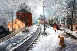 Севостьянова Елена, 13 лет, Встреча, б., гуашь, ДХШ №2, г. Липецк