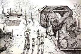 Семейкина Влада, 15 лет, После, б., гел. ручка, ДХШ №1, г. Астрахань