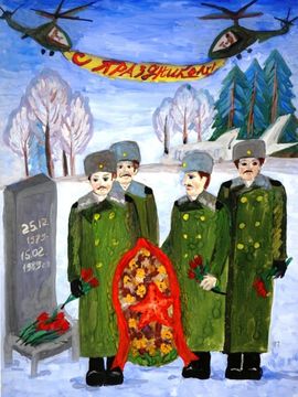Ховрина Олеся, 14 лет, Памяти войнам интернационалистам, б., гуашь, УДШИ №6, г.Ульяновск