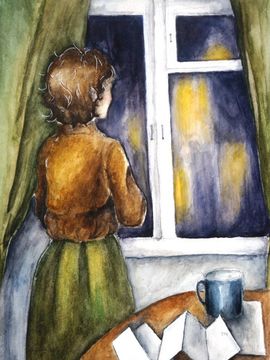 Холстинина Валентина, 14 лет, Старый дневник, б., акварель, ДХШ №1, им. Н.П.Шлеина, г.Кострома