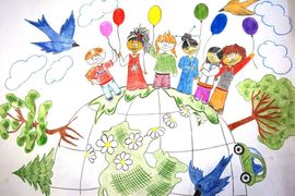 Вавилов Кирилл, 6 лет, Молодежь - за мирное будущее, б., цв. карандаши, г. Нижний Новгород
