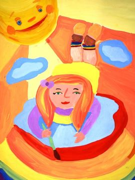 Губанищева Татьяна, 11 лет, Радужная девочка, б., гуашь, ДШИ №8, р. п. Луховка, г. Саранск