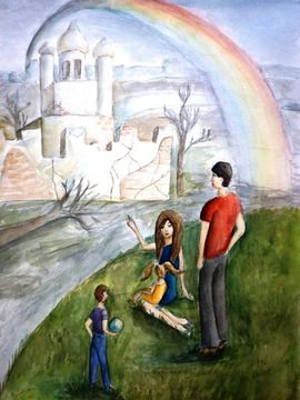 Гузовская Виктория, 12 лет, Будущее без войн!, б., акварель, г. Знаменск, Астраханская обл